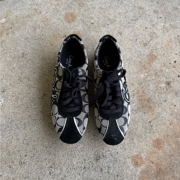 Coach Monogram Black and Gray Sneakers - Picture 1 of 7